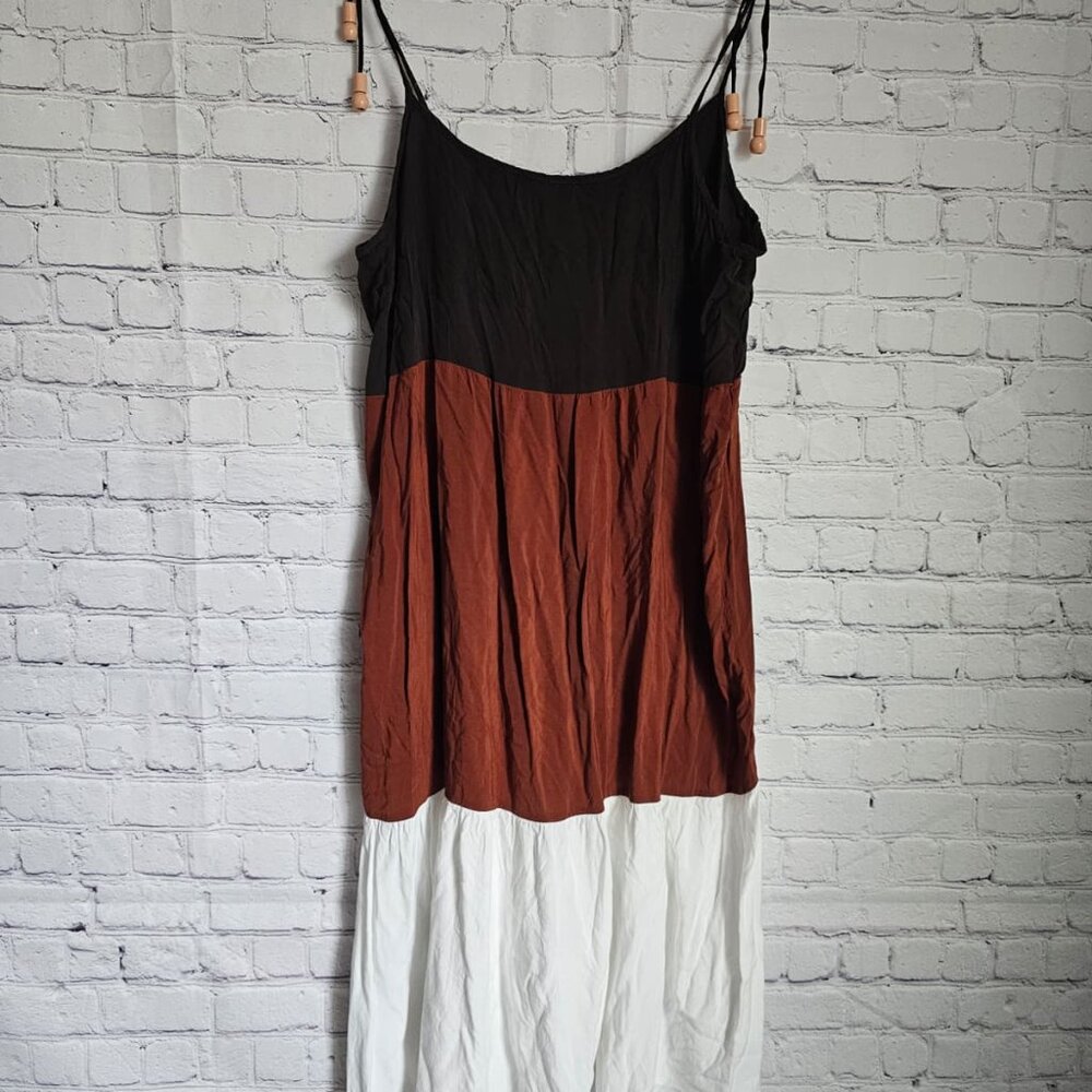 CA Resort Womens Colorblock Maxi Dress Spaghetti Strap‎ Flowy Summer G Large - Picture 4 of 11